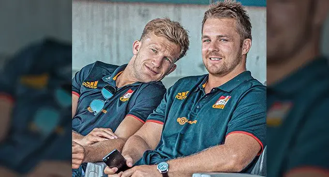 Chiefs key reps (from left) Damian McKenzie and co-captain Sam Cane in Hamilton, New Zealand, on January 7, 2023. Cane wants to concentrate on his Super Rugby Pacific games before leading the All Blacks to the Rugby World Cup in France. Photo: Chiefs