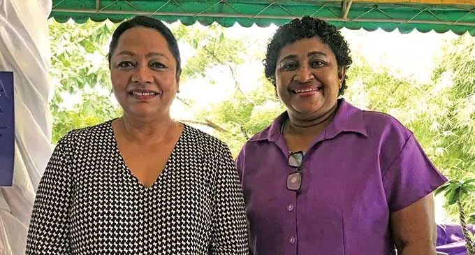 Minister for Education,Heritage and Arts with HeadTeacher of Nasekula District School, Sisilia Cokanauto