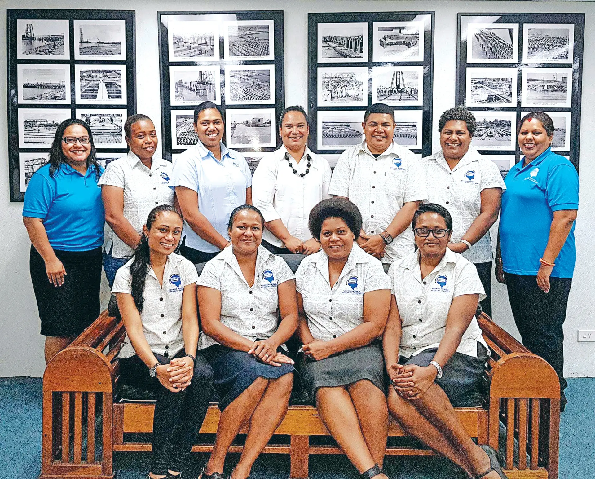 Standing from left: Mavis Joesph-Logavatu ( legal adviser), Asena Sitela (executive member), Nanise Kabakoro (PRCO executive), Stella Hanfakaga (member) Captain Susana Balekana (vice president), Maria Naiveli (member) Ashika Chand ( executive member). Sitting from left: Jeanette Rama (treasurer) , Jane Koi ( president) , Anaseini Tukana (MSAF rep), Michelle Rama (secretary). Photo: WIMA Fiji.