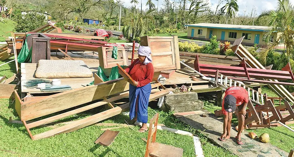 Homes were left in ruins at Nabauva Village.