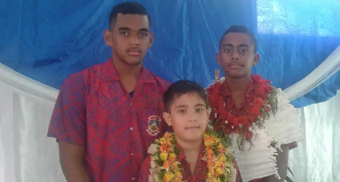 From left: Marist Bothers Primary School deputy headboy Samson Rodan, headboy Jett Quai Hoi and deputy headboy Fredrick Hennings. Photo: Shirika Shalini