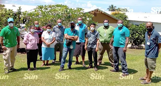 (Sixth from left) Permanent Secretary for Ministry of Health and Medical Services, Dr James Fong, along with health officials in Taveuni on December 30, 2021.