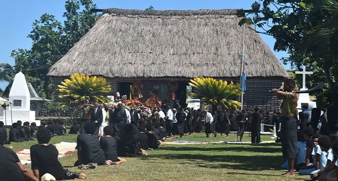 : Pall bearers carry the casket  of the late Tui Sabeto Ratu Tevita Susu  Mataitoga at Sabeto, Nadi. 