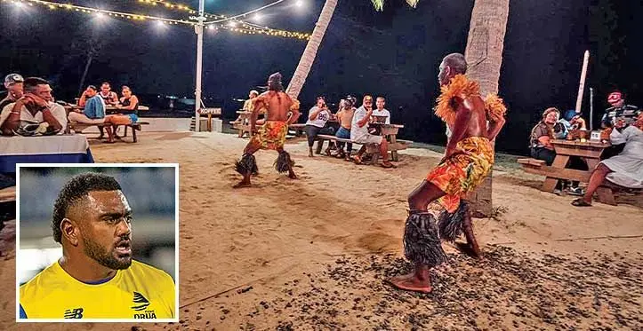 Wailoaloa Beach Club, Nadi. INSET: Fijian Drua hooker, Mesulame Dolokoto