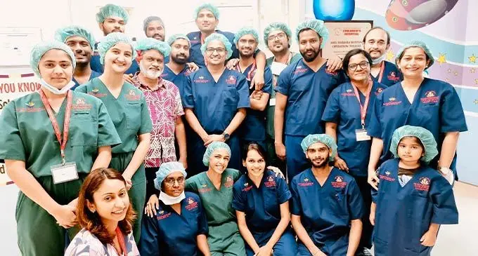 The 21-member team of surgeons and support medical professionals from the Sai Sanjeevani Hospitals in India after the  completion of the free heart surgeries at the Sri Sathya Sai Sanjeevani Children’s Heart Hospital in Suva.