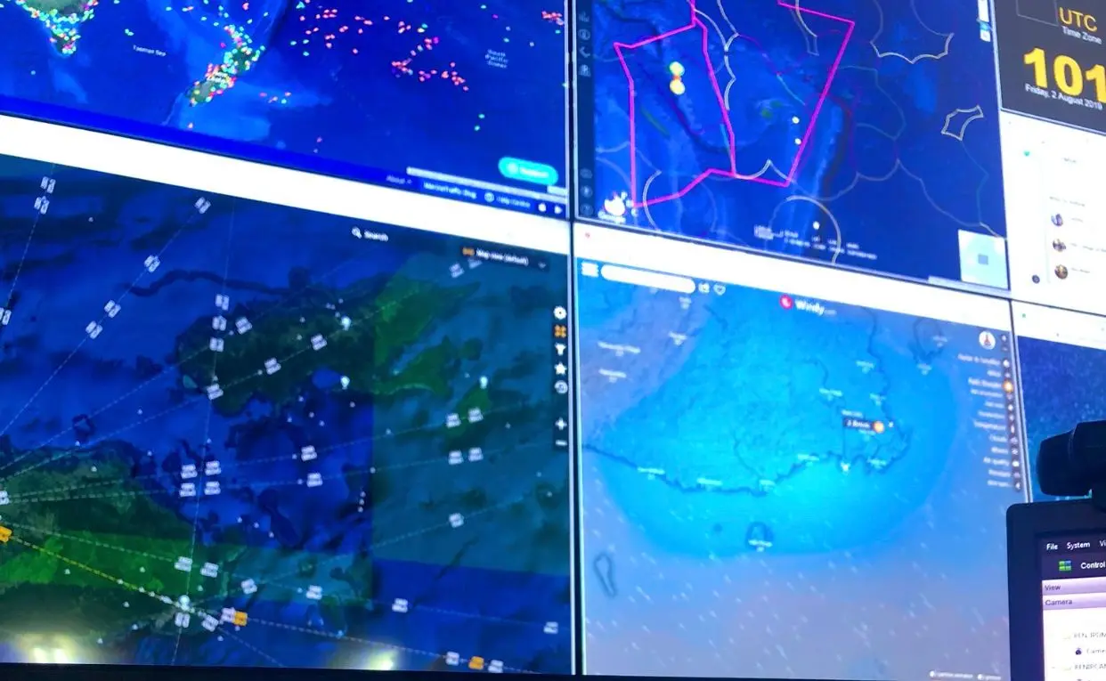 Planning work at the Fiji Maritime Surveillance Rescue Coordination Centre last night after an overdue aircraft was reported.
