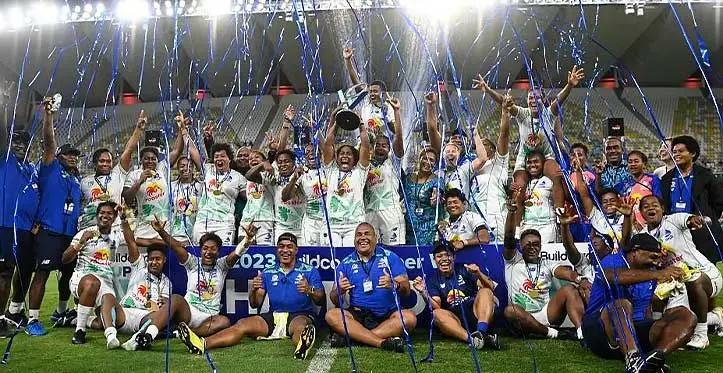 The Rooster Chicken Fijiana Drua during their back to back Super W win earlier this year. Photo: FRU Media