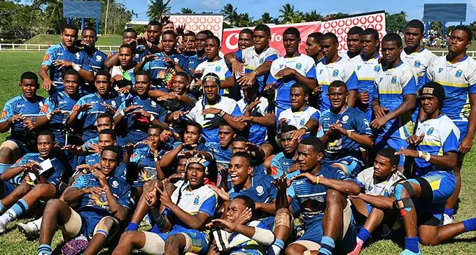 Ratu Navula College and Natabua High School Under-17 players after the final at Lawaqa Park, Sigatoka, on July 27, 2024. Photo: Waisea Nasokia. 