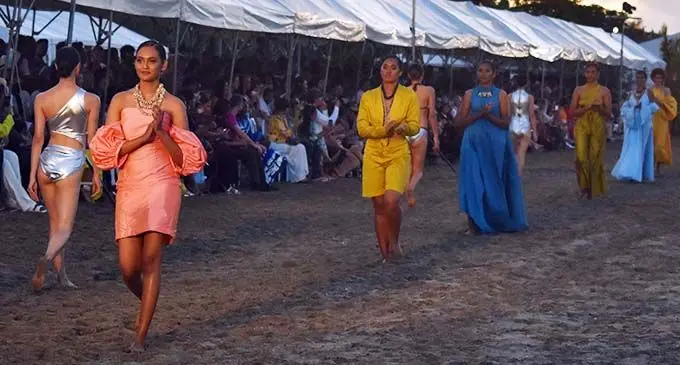 Models on the cat walk during the Fiji Fashion Week Resort Luxe Show at the Hilton Fiji Beach Resort and Spa, Denarau on November 28, 2020. Photo: Waisea Nasokia