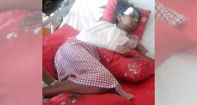 An injured Neha Nikita rests at the CWM Hospital on Monday, May 27, 2019.  