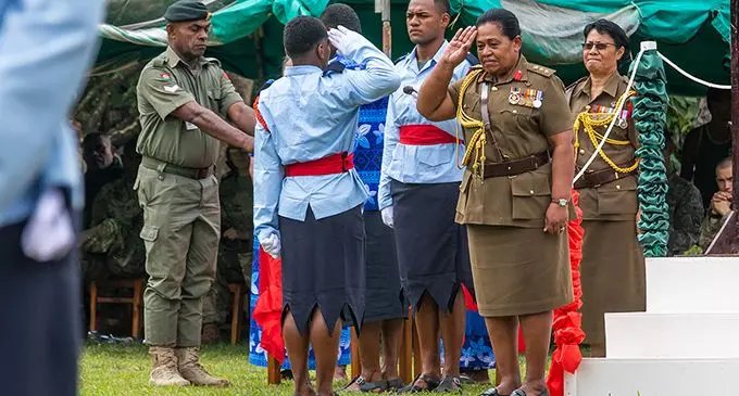Students of Napuka Secondary School during their passing-out parade in Cakaudrove on August 7, 2019.  Photo: United States Army