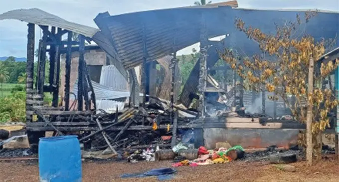 This is what's left of the four-bedroom house after the blaze at Waiqele, Labasa, on January 3, 2025. Photo: Shratika Naidu 