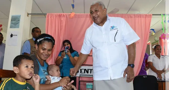Prime Minister Voreqe Bainimarama while visiting Makoi Maternity Unit on February 22, 2018. Photo: Ronald Kumar