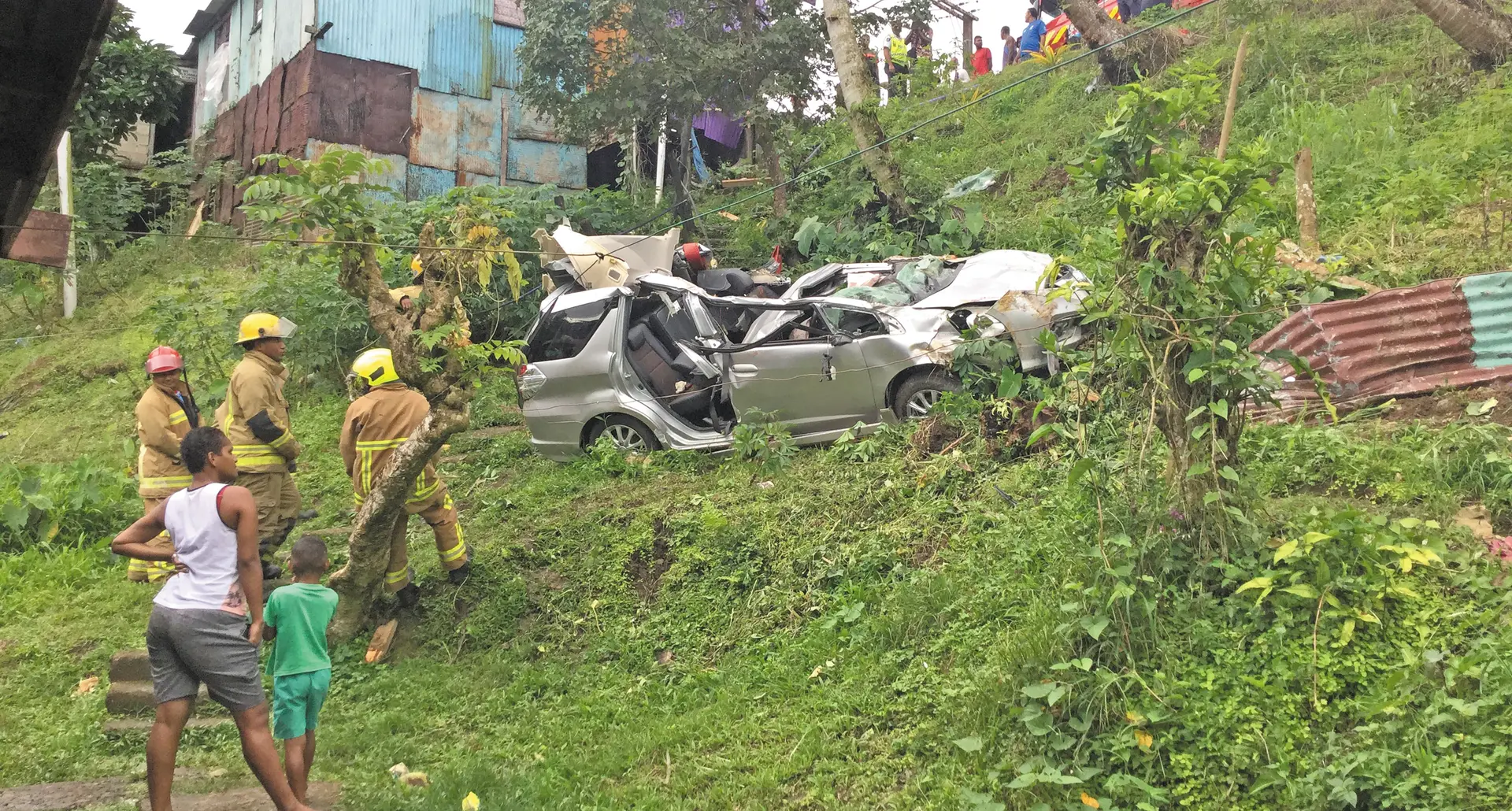 Hybrid car that was involved in the car crash.Photo: Laiseana Nasiga