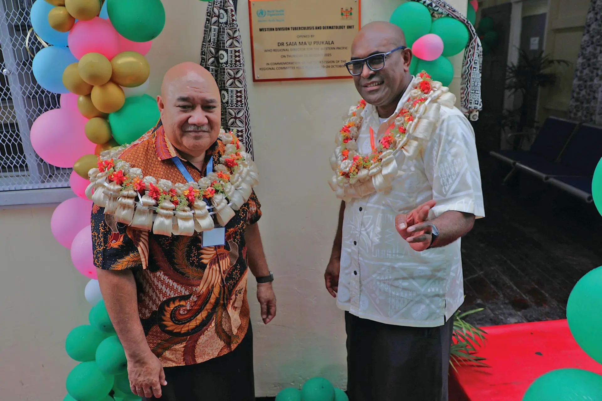 Dr Saia Piukala, with Minister for Health and Medical Services, Dr Ratu Atonio Lalabalavu 