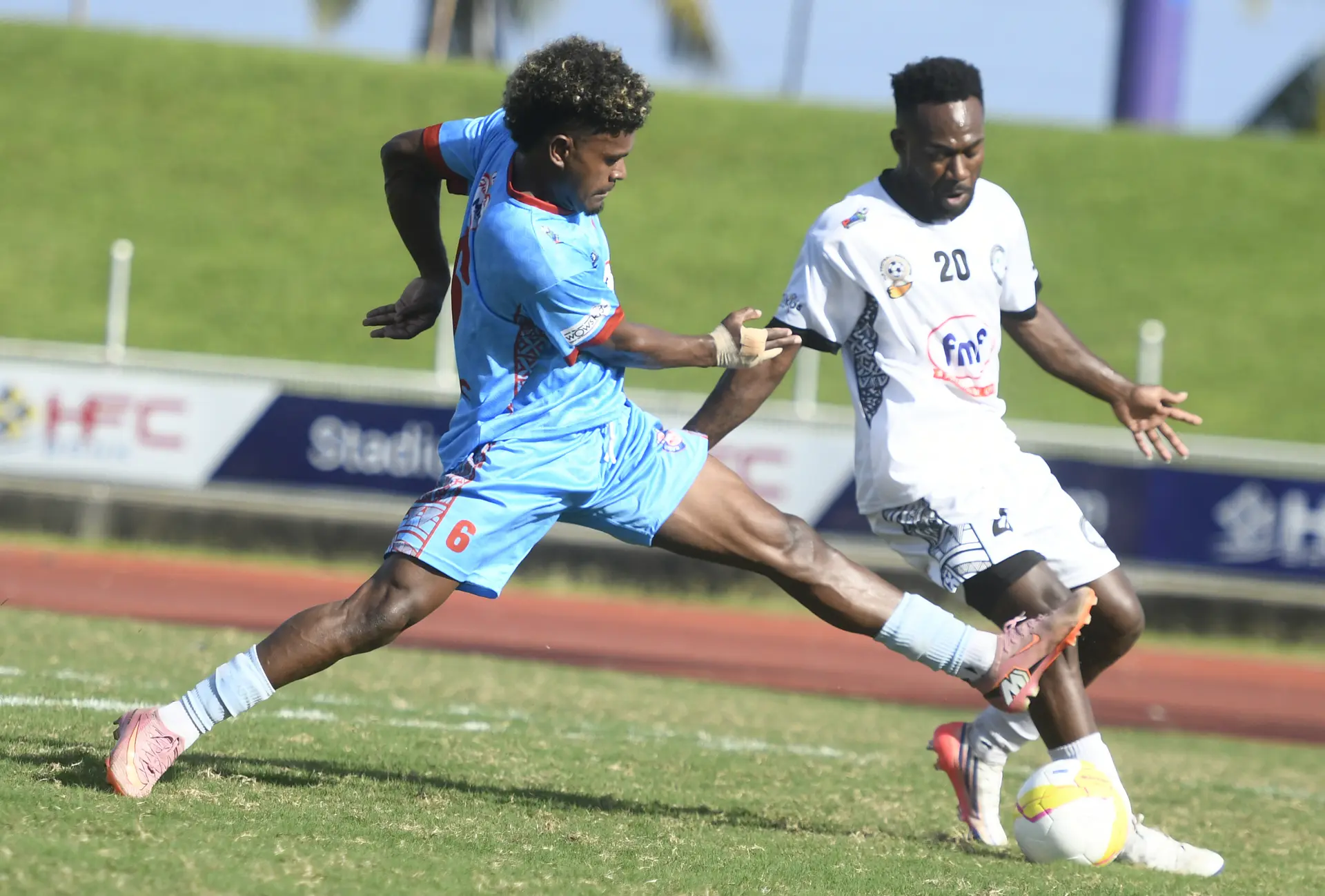Action between Suva and Nasinu in the Inter-district Championship at HFC Stadium on October 7, 2026.