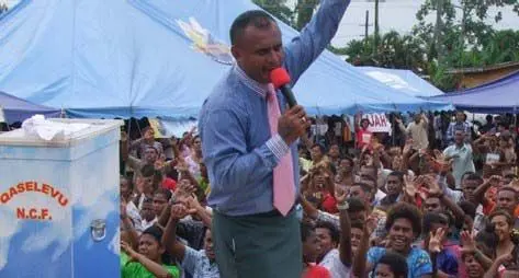 New Methodist Christian Fellowship senior pastor Atu Vulaono preaches to his congregation at one of their worship services.