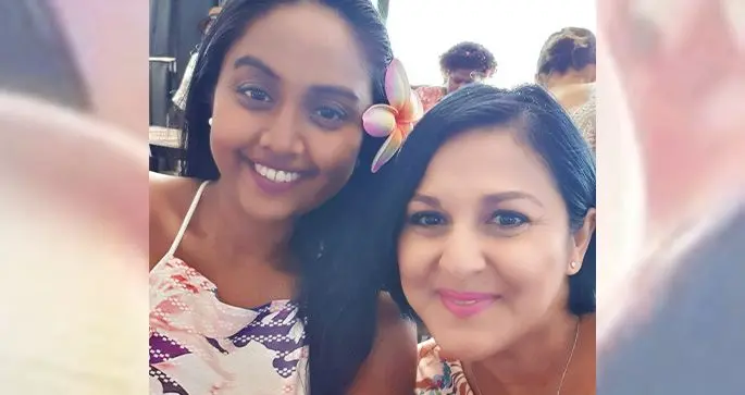 Sharon Mar (right) with the 2019 Vodafone Sugar Festival Queen Christal Kapoor at a Pinktober cancer awareness event in Lautoka.