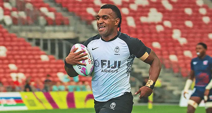 Fiji Airways Fiji men’s rugby sevens player Jioji Nasova during the Singapore Sevens. Photo: World Rugby