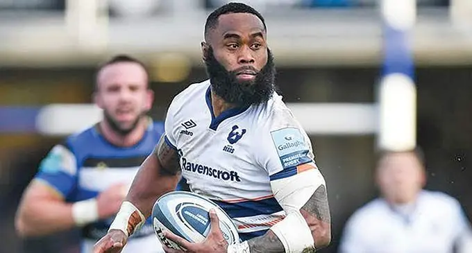Flying Fijians and Bristol Bears centre Semi Radradra in action for the Bears in the European Challenge Cup . Photo: Bears Media