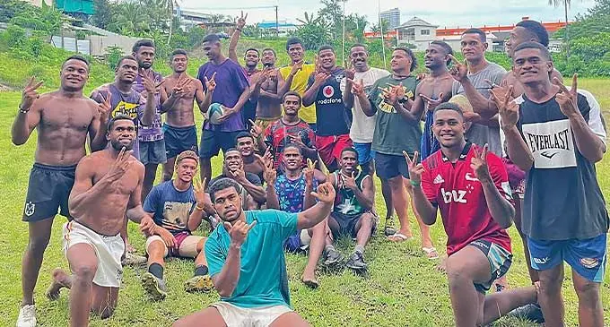 Village Boys Under-20 rugby sevens team at the YMCA ground in Suva. Photo: Village Boys Rugby