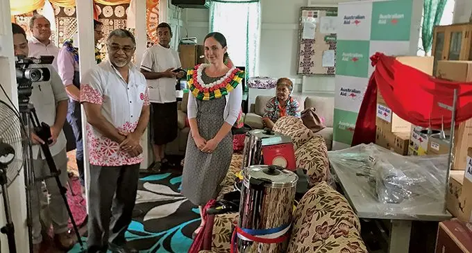 Permanent Secretary for Health and Medical Services Dr James Fong with Counsellor Australian High Commission, Sophie Temby, at the handover on May 25, 2022.   Photo: Inoke Rabonu