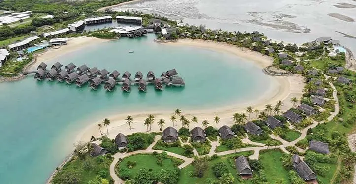 An aerial view of the Fiji Marriott Resort Momi Bay.