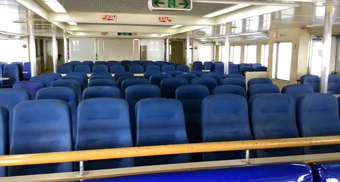 Renovation works on the passenge seating lounge inside Spirit of Harmony included new carpets and rugs. Photo: Laiseana Nasiga