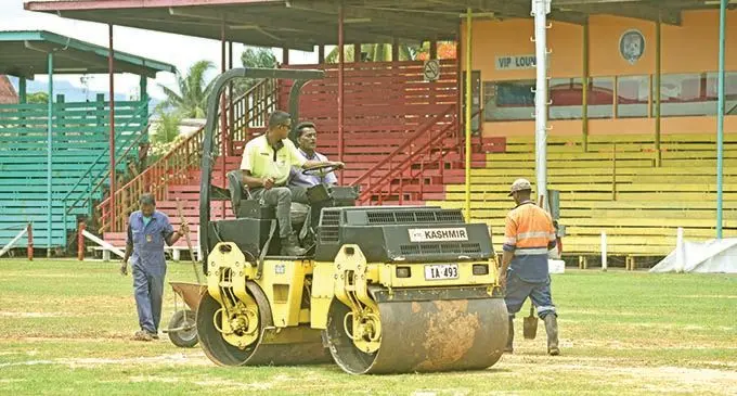 Labasa Town Council workers at Subrail Park on December 4, 2020. Photo: Laisa Lui