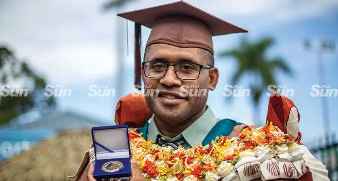 USP Gold Medal graduate Peni Turagabaleti on May 12, 2022. Photo: Leon Lord