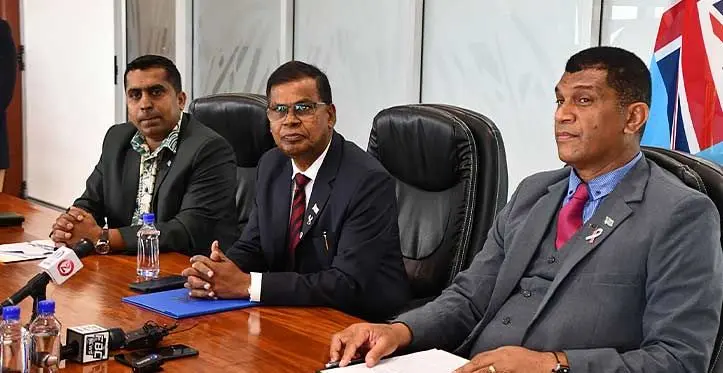 From left: Permanent Secretary for Economy Shiri Gounder, Deputy Prime Minister and Minister for Finance and Minister for Education. Photo: DEPTFO News