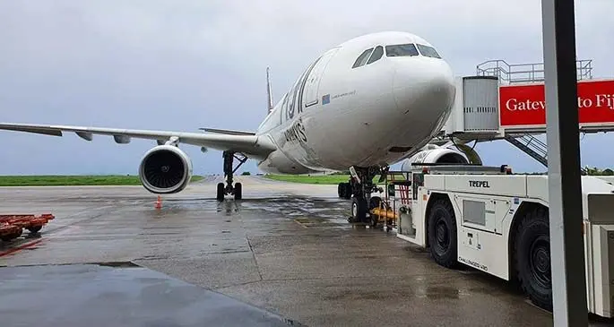 A Fiji Airways A330 aircraft at the Nadi International Airport.