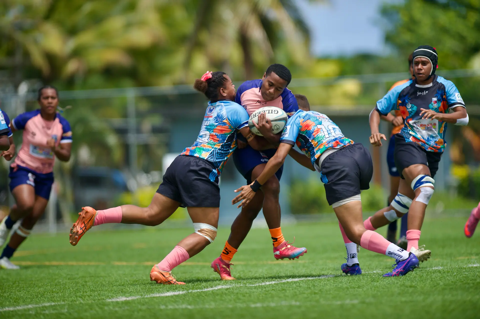Action between Suva and Nasinu during their Subrails Marama Cup Round 11 match against Suva at the Uprising Sports Centre on October 10, 2026. 