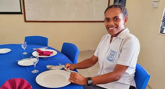 Dreketi Central College Year 13 student, Litia Adimaiwai, at the Culinary Arts section during the Fiji National University’s open day at their Naduna campus in Labasa, on October 21, 2022. Photo: Sampras Anand