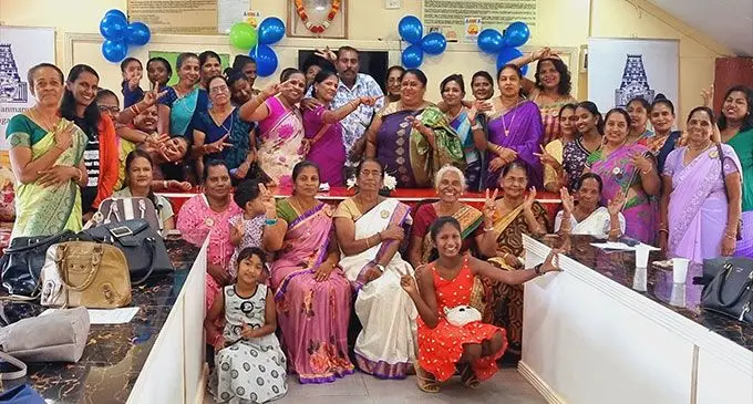 Then India Sanmarga Ikya (TISI) Sangam President, Kamlesh Reddy, with women of the TISI Labasa branch members during the International Women’s Day celebration on March 8, 2023