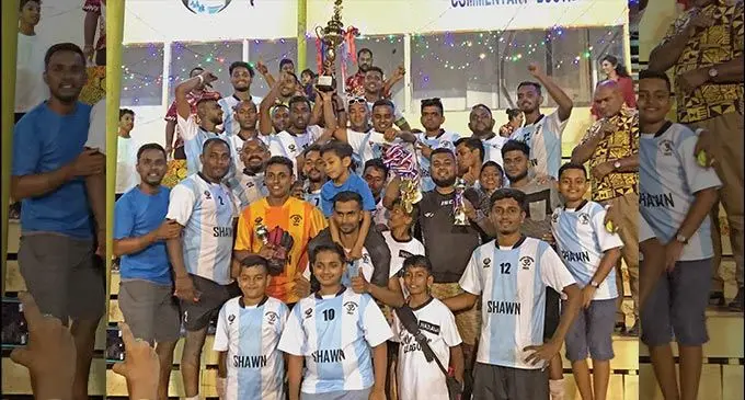 Nasea Combine Sanatan players and fans celebrate after winning the Digicel Labasa Sanatan Tournament at Subrail Park, Labasa, on August 28, 2022. Photo: Shratika Naidu