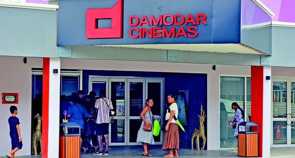 Movie patrons outside Damodar Cinemas Labasa. Photos: Sampras Anand