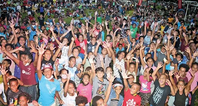 An atmosphere of festivities during the Christmas tree lighting event at My Suva Picnic Park on December 10, 2021.  Photo: Ronald Kumar
