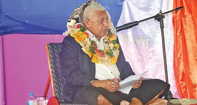 Prime Minister Voreqe Bainimarama officiating at the opening of the refurbished Nasau Health Centre in Ra on October 24, 2022. Photo: Josefa Babitu.