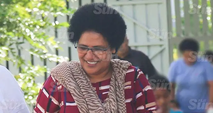 Meline Buadromo, 52, outside the Suva Magistrates Court on April 17, 2020. Photo: Kelera Sovasiga