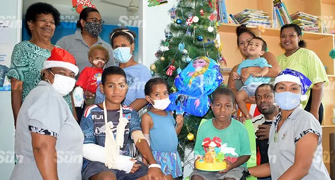Colonial War Memorial Hospital-Children’s Ronald McDonald family room staff with children and their parents while sharing the joy of Christmas at the Hospital in Suva on December 21, 2021. Photo: Ronald Kumar