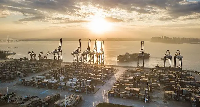 The Yangpu international container port at Yangpu economic development zone in south China’s Hainan Province. Photo: Xinhua