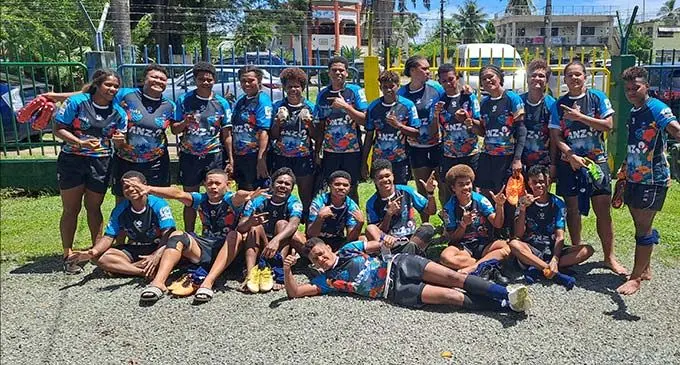 Suva women’s senior rugby team at Prince Charles Park in Nadi on March 25, 2023. Photo: Waisea Nasokia 