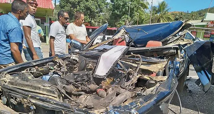 The vehicle involved in an accident at Sarava, Ba on May 31, 2022.  Photo: Facebook
