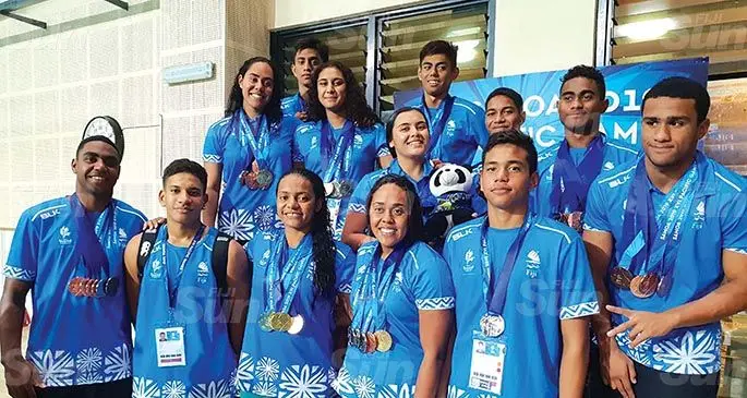 The Fiji Swimming team during a competition last year. Photo: Kelera Sovasiga