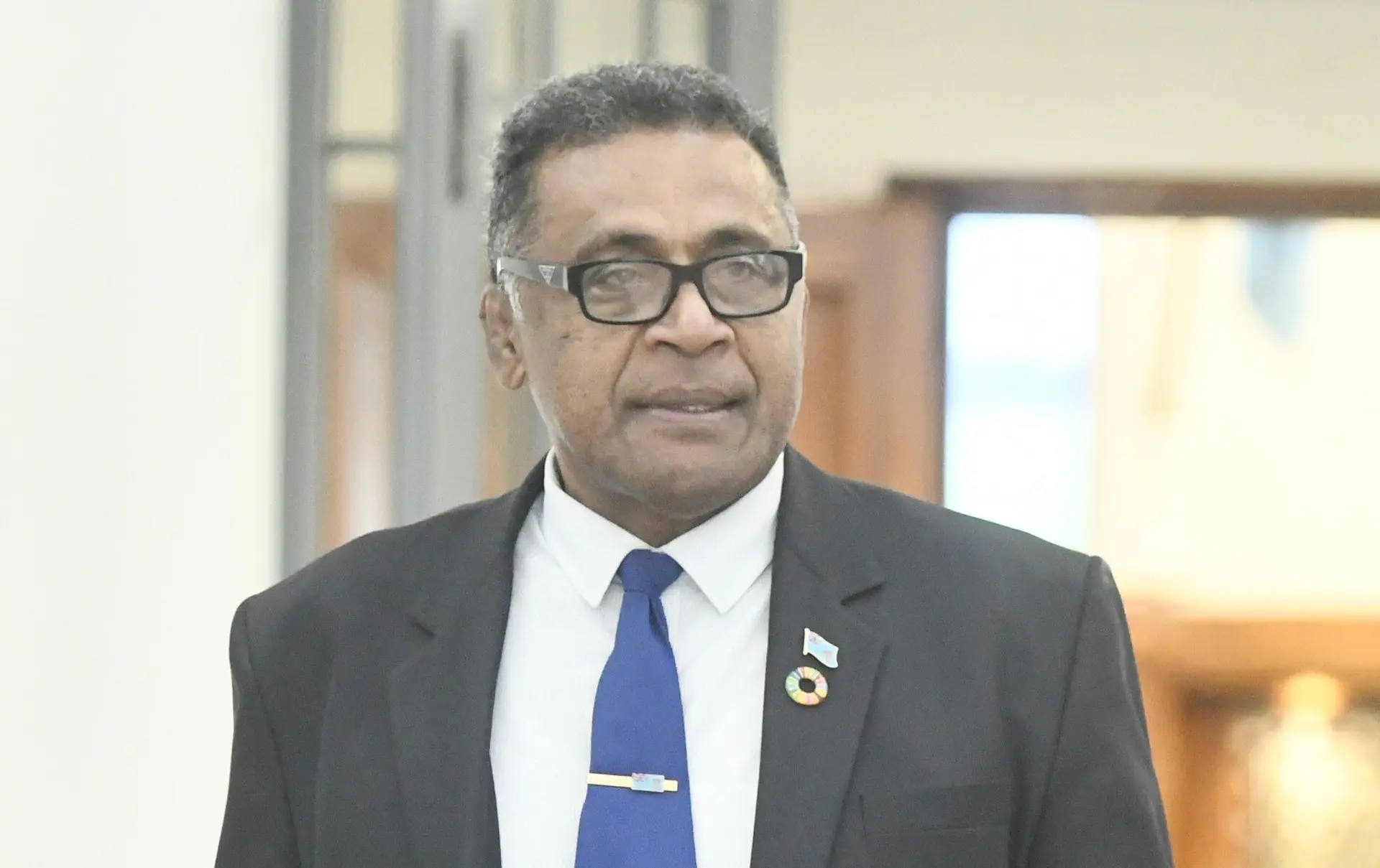 Minister for Finance, Commerce and Business Development Esrom Immanuel in Parliament on November 5, 2025.