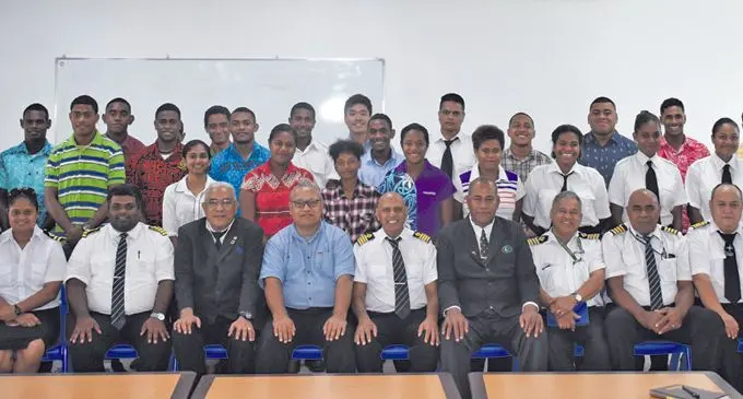 Fiji Maritime Academy staff and newly enrolled students at the FMA Suva Campus. Photo: FNU Media