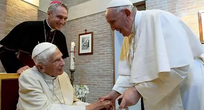 The former Pope Benedict XVI regularly met with Pope Francis.
