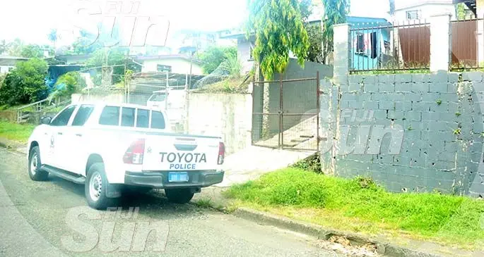 A police car outside of the Raiwai home. Photo: Kelera Sovasiga