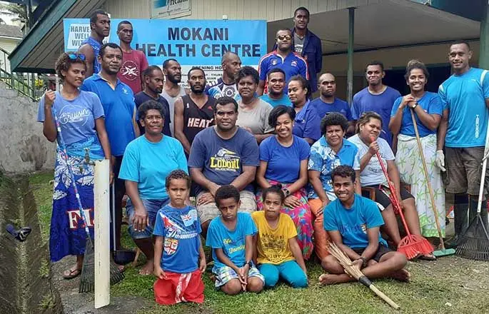 Mokani Youth Club members clean up the Mokani Health Centre on March 6, 2021. Photos: Mokani Youth Club